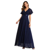 Icclek New Style Women V-Neck Chiffon Dress Wedding