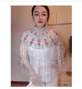 Indian Heavy Industry Nail Bead Shawl Long Tassel