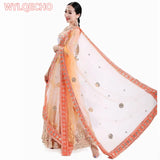 Indian Sari Scarf Mesh Embroidery Ethnic India Pakistan