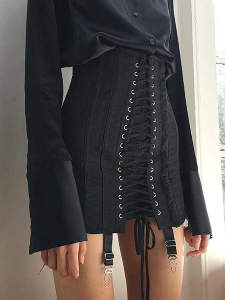 Insdoit Gothic Yk Vintage Mini Skirt Women Punk