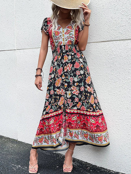 Jim & Nora Vintage Floral Boho Printed Vestidos