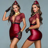 Jsy Sexy Stewardess Uniform Cosplay Lingerie Lace Wine