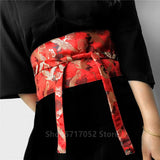 Japanese Embroidery Vintage Style Woman Kimono Belt Elastic