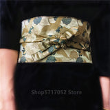 Japanese Embroidery Vintage Style Woman Kimono Belt Elastic