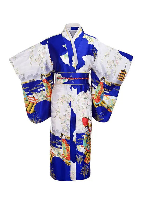 Japanese Traditional Yukata Kimono With Obi Vintage Women