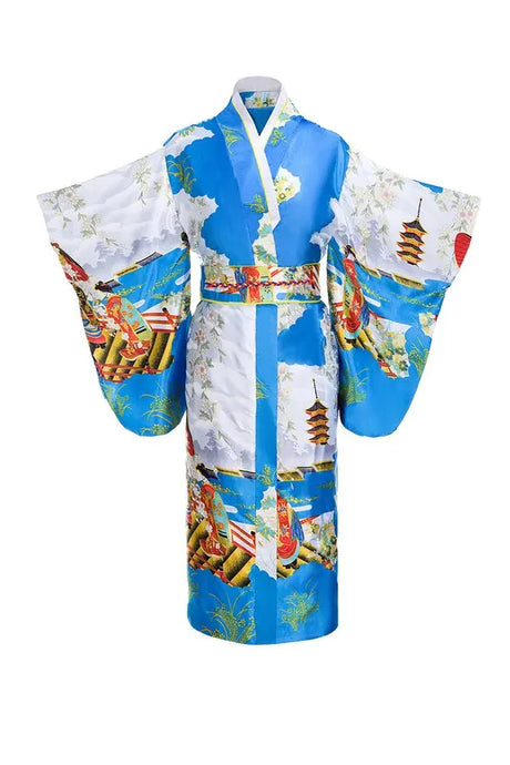 Japanese Traditional Yukata Kimono With Obi Vintage Women