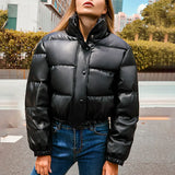 Jocoo Jolee Winter Thick Warm Cropped Puffer Jacket