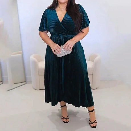 Kuclut Women Dress Summer Simple Solid V Neck