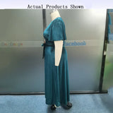 Kuclut Women Dress Summer Simple Solid V Neck
