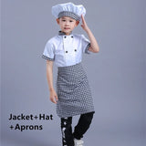 Kids Chef Jackets Kitchen Roleplay Uniform Cook Hat