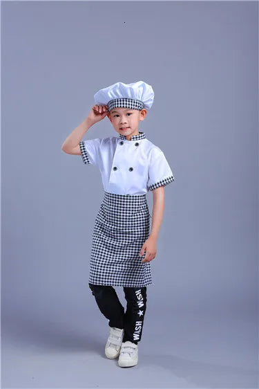 Kids Cook Tshirt Chef Uniform Children Kitchen Hat
