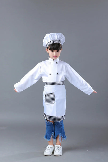 Kids Cook Tshirt Chef Uniform Children Kitchen Hat