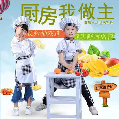 Kids Cook Tshirt Chef Uniform Children Kitchen Hat