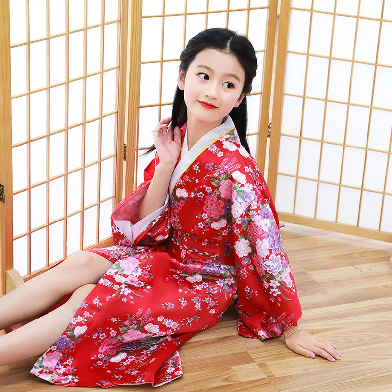 Kids Girls Novelty National Japan Kimono Traditional Yukata