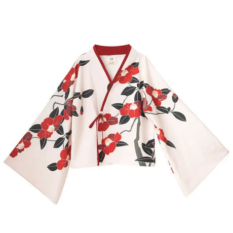 Kimono Sakura Girl Japanese Style Floral Print Vintage
