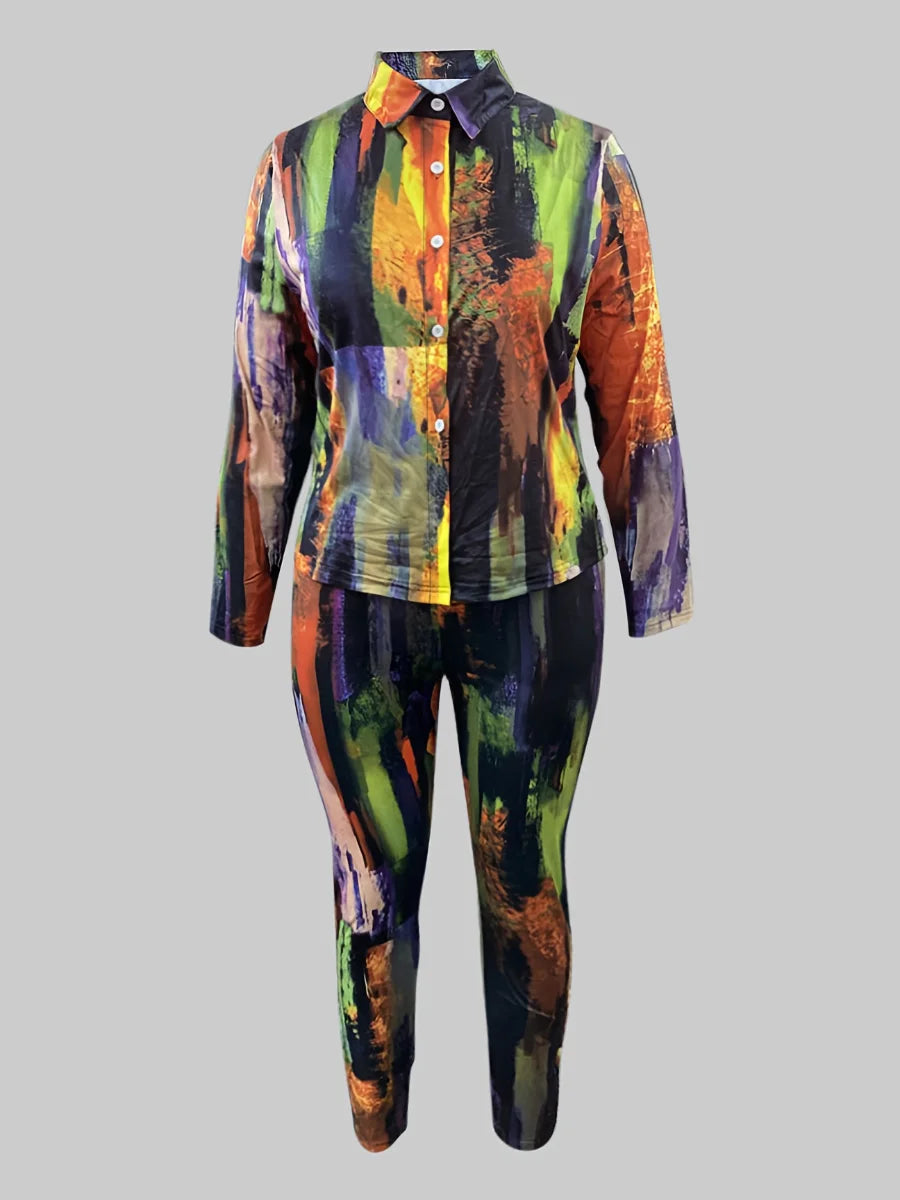 Lw Tie Dye Regular Fit Pants Set Shirt