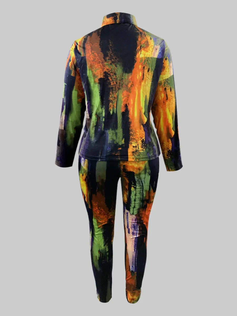 Lw Tie Dye Regular Fit Pants Set Shirt