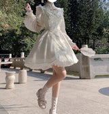 Lolita White Long Sleeve Dresses For Women Cheongsams