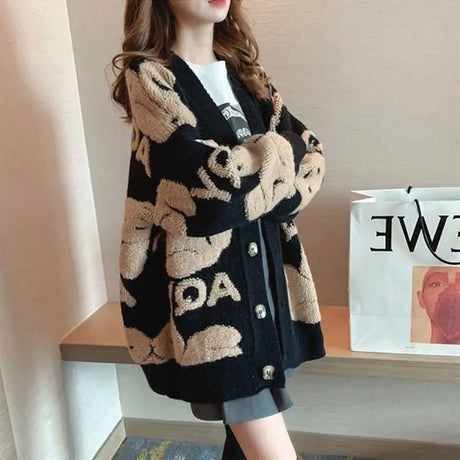 Loose Sweater Oversize Woman Christmas Sweater Coat Korean