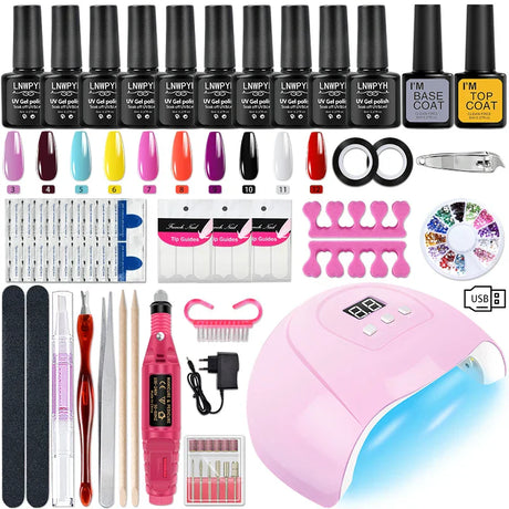 Manicure Set Poly Nail Gel Kit With /W