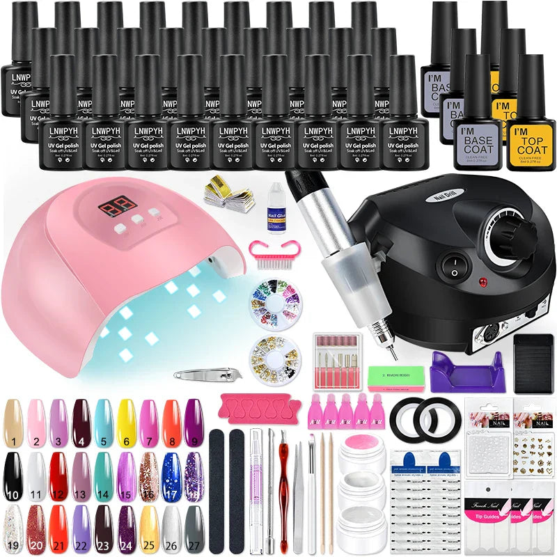 Manicure Set Poly Nail Gel Kit With /W