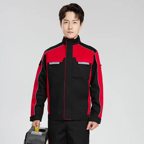 Men' Work Suit Printed Logo Reflective Strip Long