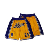 Mens Legend Retro Yellow Basketball Shorts Embroidered With