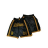 Mens Legend Retro Yellow Basketball Shorts Embroidered With