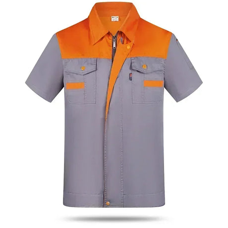 Mens Workshop Shirt Uniform Short Sleeve Zipper Factory