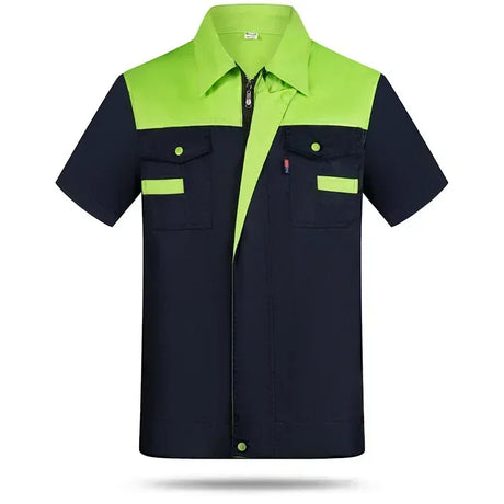 Mens Workshop Shirt Uniform Short Sleeve Zipper Factory
