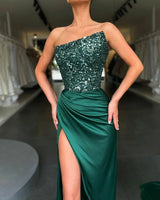 Mermaid Chiffon Floor-Length New Sequined Classic Prom Dress