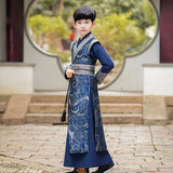 Middle Litter-Aged Children' Spring Costume Brocade Satin Surface