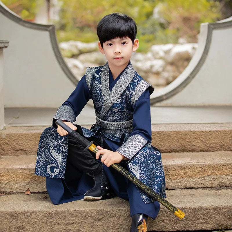 Middle Litter-Aged Children' Spring Costume Brocade Satin Surface
