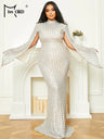 Missord Sequin Wedding Party Dress Elegant Women Turtleneck