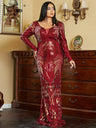 Missord Wine Sequin Evening Dress Elegant Women Long