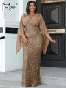 Missord Women Black Evening Dress Elegant V-Neck Flare