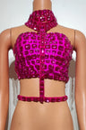 Momo Fashion Hot Diamond Tight Hanging Neck Wrapped
