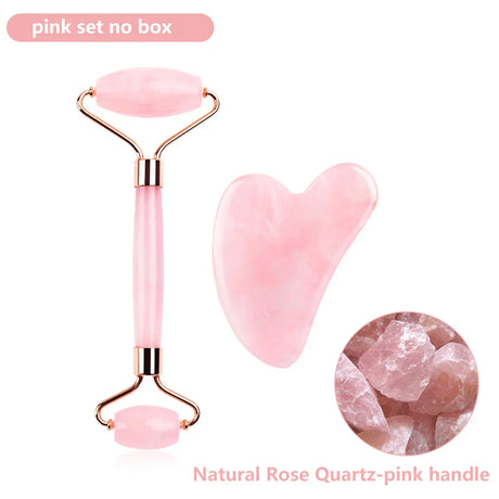 Natural Rose Quartz Jade Roller Gua Sha