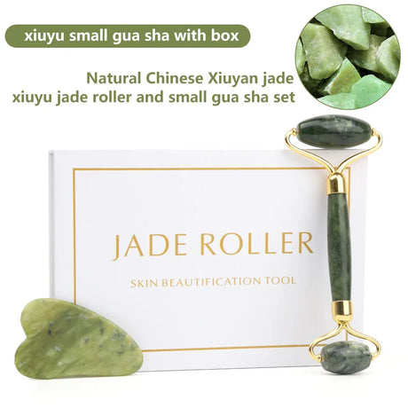 Natural Rose Quartz Jade Roller Gua Sha