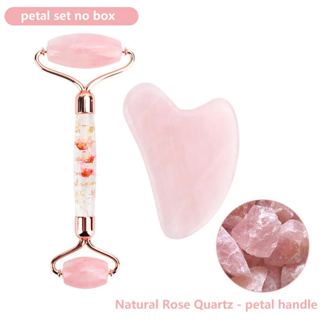 Natural Rose Quartz Jade Roller Gua Sha