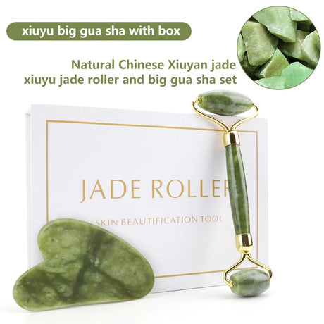 Natural Rose Quartz Jade Roller Gua Sha