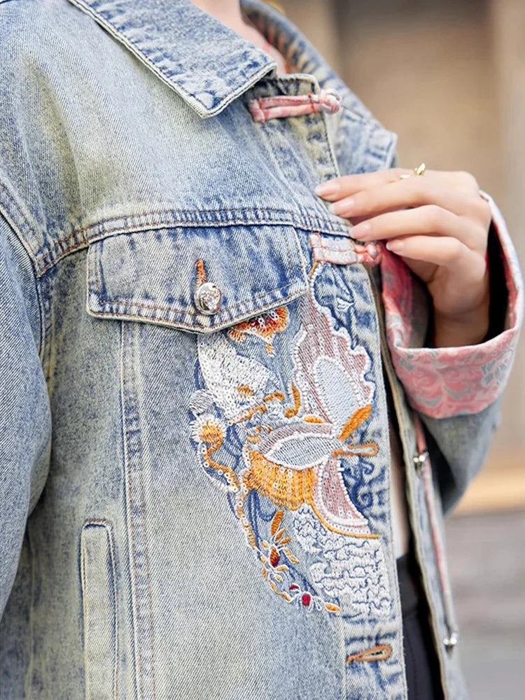 New Spring Women Denim Jacket And Coat Chinese