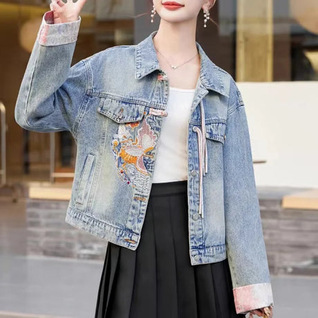 New Spring Women Denim Jacket And Coat Chinese