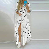 New Autumn Women Dress Loose Print Long Sleeve