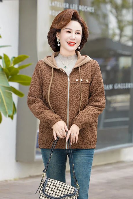 New Hooded Casual Coat Women' High End Mother'