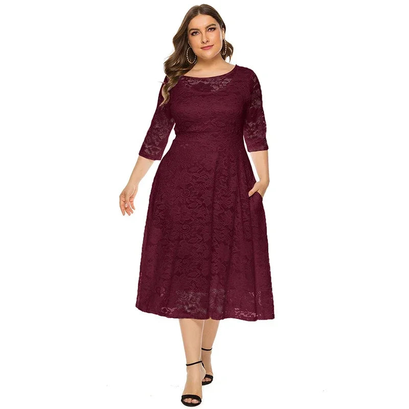 New Women Lace Length Evening Dress Elegant Unique