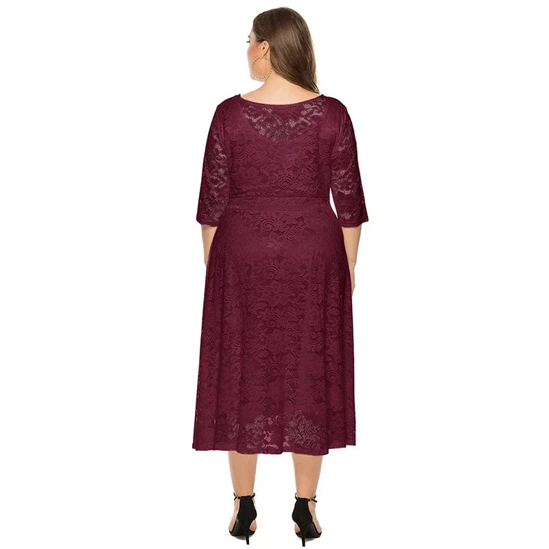 New Women Lace Length Evening Dress Elegant Unique