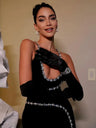 New Women Luxury Sexy Backless Sequined Sparkly Split