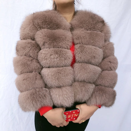 New Real Fox Fur Coat Women'S Winter Warm