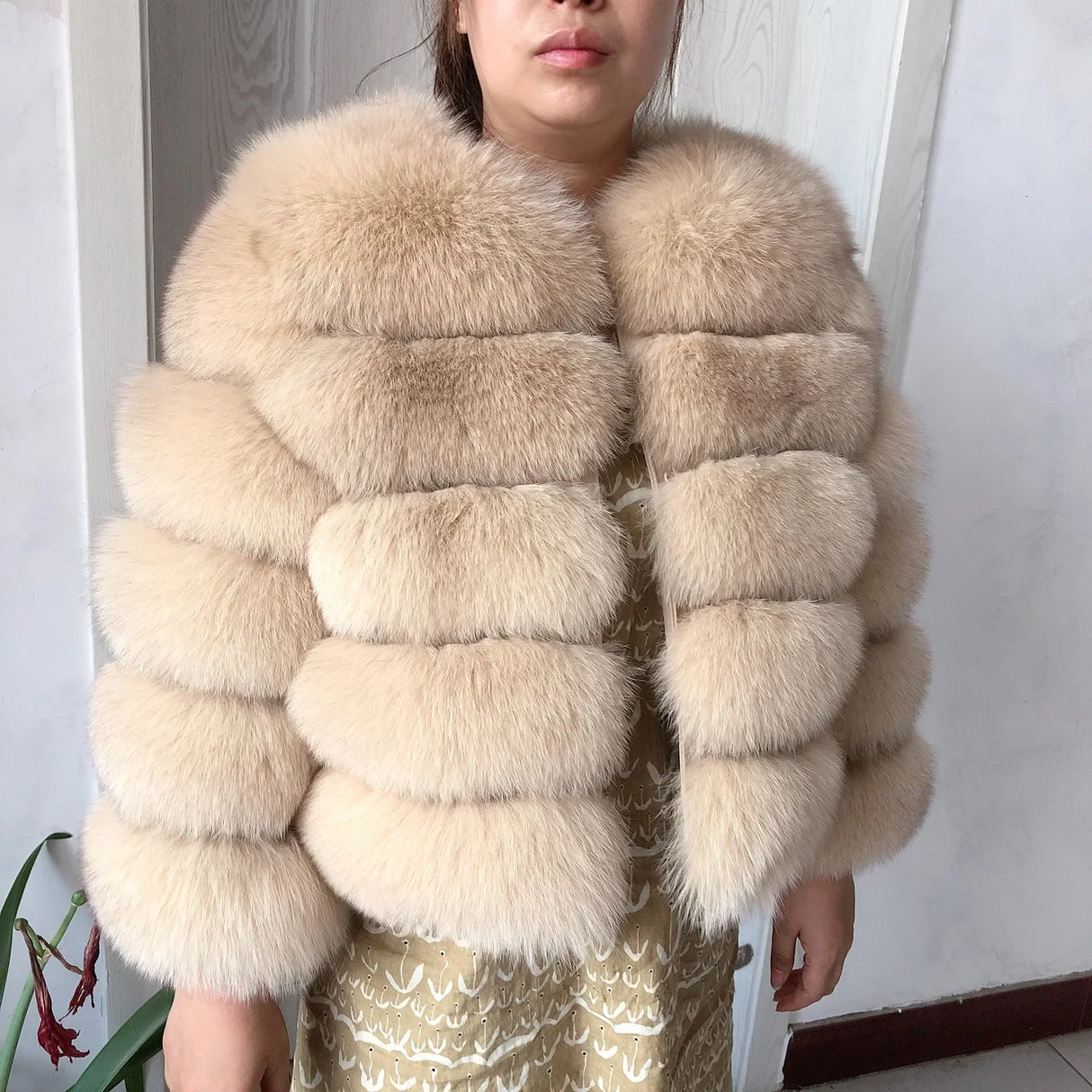 New Real Fox Fur Coat Women'S Winter Warm